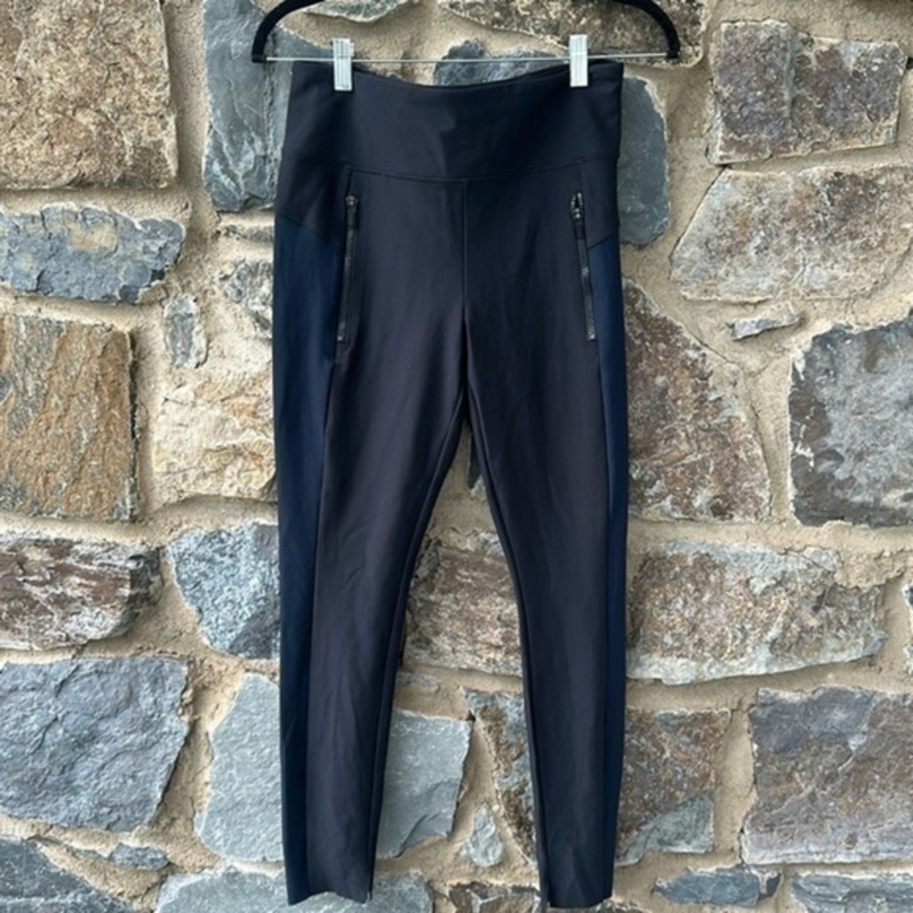 Athleta Stellar Tight Leggings Black And Navy Blue Size Small